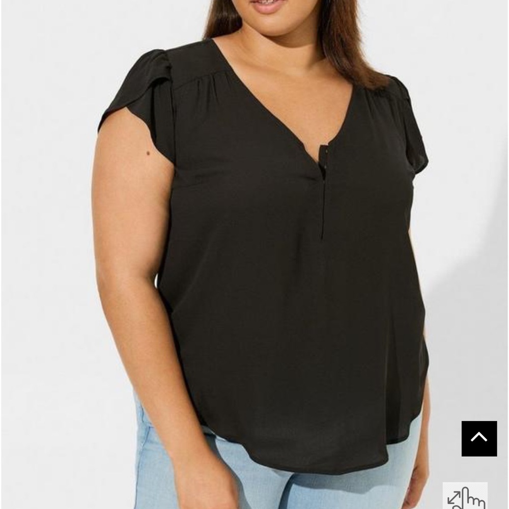 Harper Georgette Hookeye Tulip Sleeve Blouse